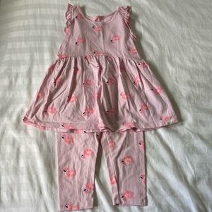 Gap Flamingo Dress and Capris Size 3 Years